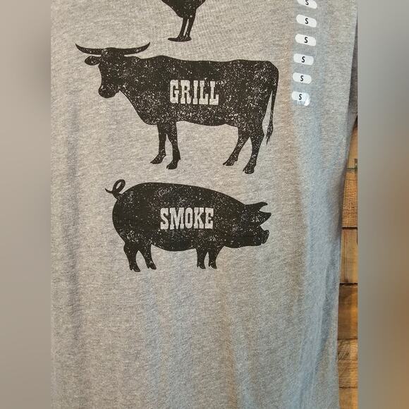 Live Outside The Limits Men's Heather Gray BBQ Smoker Grill Theme shirt Size S - Picture 5 of 12